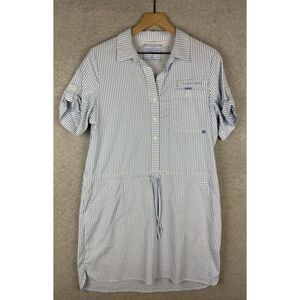 Vineyard Vines Blue and White Striped Midi Dress